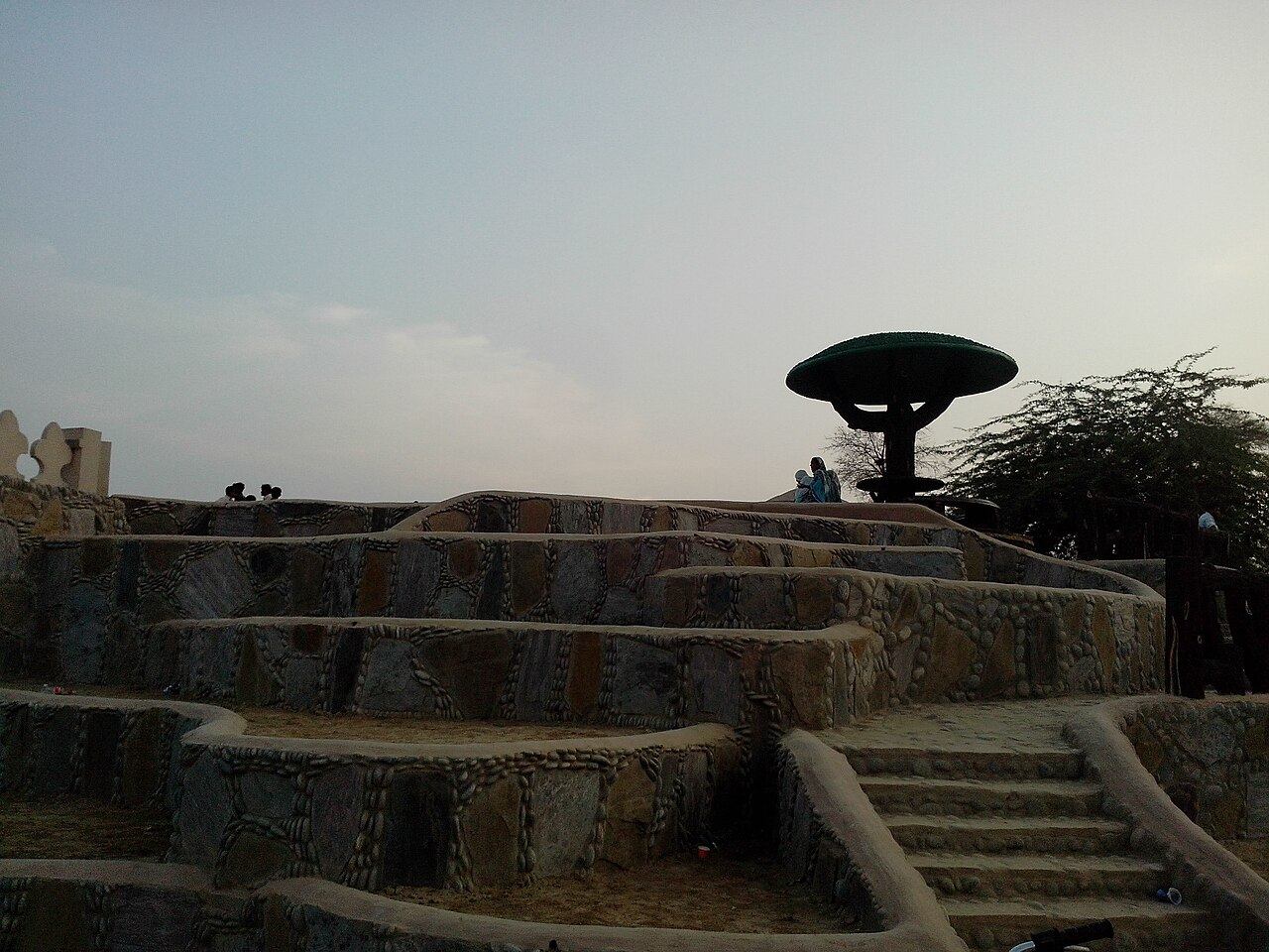 Stonework terraces inside Okara Public Park